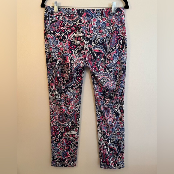 EUC Lauren Ralph Lauren Petite Blue and Pink Paisley Pants Size 2P - Picture 2 of 6